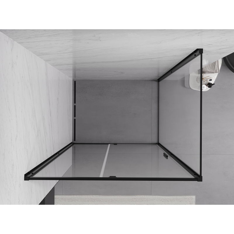 Mexen Exo cabine de douche pivotante 140 x 120 cm, transparente, noire - 819-140-120-70-00