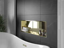 Mexen X-Wall-R étagère encastrée avec collerette 90 x 30 cm, or - 1950903010