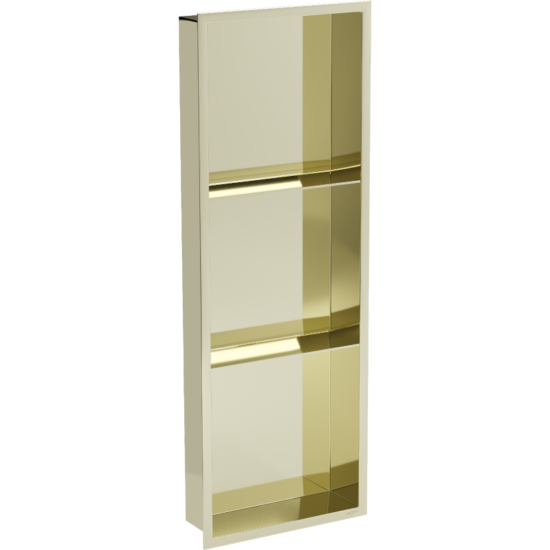 Mexen X-Wall-R étagère encastrée avec rebord et étagère 90 x 30 cm, or - 1950903010S