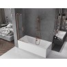 Mexen Velar L paroi de baignoire à 2 volets coulissante 75 x 150 cm, transparent, cuivre brossé - 896-075-003-01-65