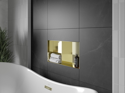Mexen X-Wall-NR étagère encastrée sans rebord avec étagère 60 x 30 cm, or - 1951603010S