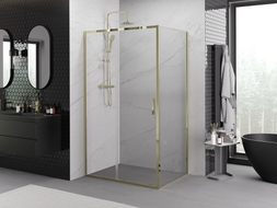 Mexen Exo-S cabine de douche coulissante 140 x 110 cm, transparente, dorée - 8151-140-110-50-00
