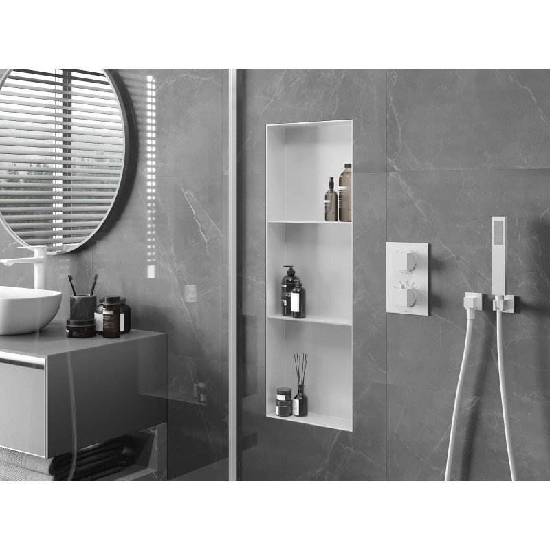 Mexen X-Wall-NR étagère murale sans rebord avec tablette 90 x 30 cm, blanche - 1921903010S