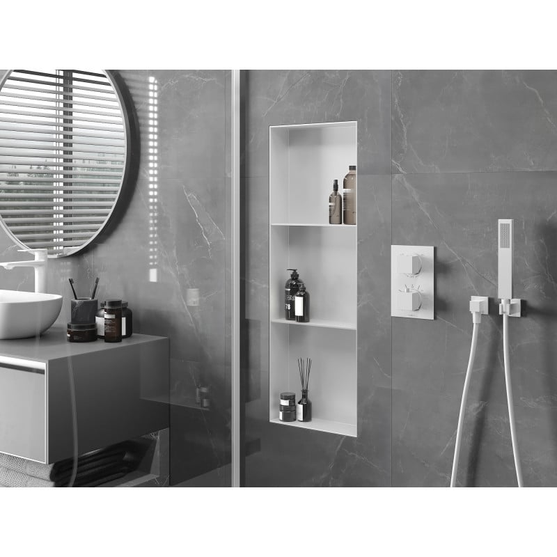 Mexen X-Wall-NR niche sans rebord avec étagère 90 x 30 cm, blanc - 1921903010S