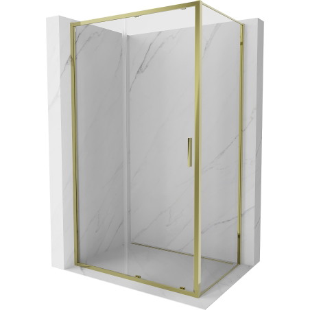 Mexen Exo-S cabine de douche coulissante 140 x 120 cm, transparente, dorée - 8151-140-120-50-00
