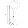 Mexen Roma porte de douche pivotante 90 cm, transparente, noire - 854-090-000-70-00