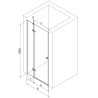 Porte de douche pivotante Mexen Roma 70 cm, transparente, noire - 854-070-000-70-00