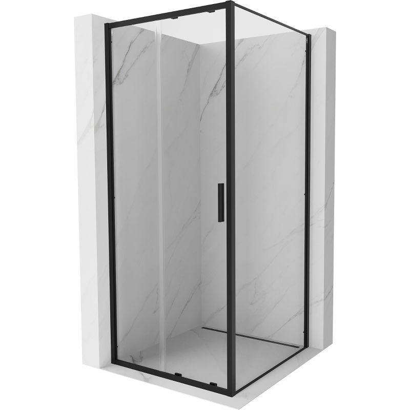 Mexen Exo cabine de douche coulissante 110 x 110 cm, transparente, noire - 8151-110-110-70-00
