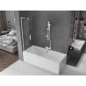 Mexen Velar L paroi de baignoire 2 volets coulissants 85 x 150 cm, transparent, blanc - 896-085-003-01-20