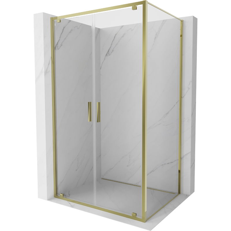 Mexen Exo cabine de douche pivotante 110 x 95 cm, transparent, dorée - 8182-110-095-50-00