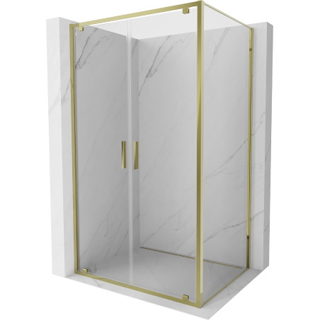 Mexen Exo-BR Duo cabine de douche pivotante 110 x 100 cm, transparent, dorée - 8182-110-100-50-00