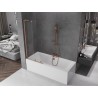 Mexen Velar L paroi de baignoire coulissante à 2 vantaux 85 x 150 cm, transparent, cuivre brossé - 896-085-003-01-65