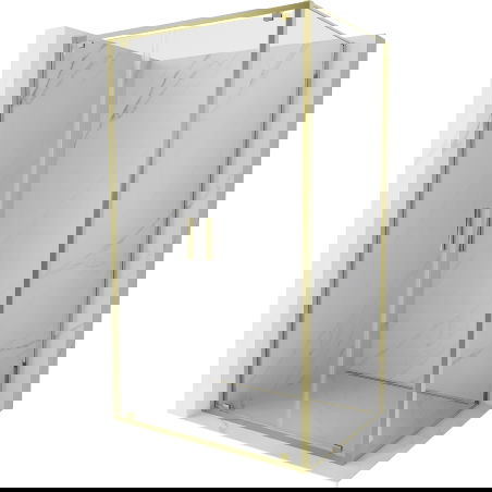 Mexen Exo cabine de douche pivotante 120 x 110 cm, transparente, or - 8182-120-110-50-00