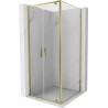 Mexen Exo-BR Duo cabine de douche pivotante 110 x 110 cm, transparent, or - 8182-110-110-50-00