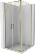 Mexen Exo cabine de douche pivotante 110 x 110 cm, transparent, or - 8182-110-110-50-00