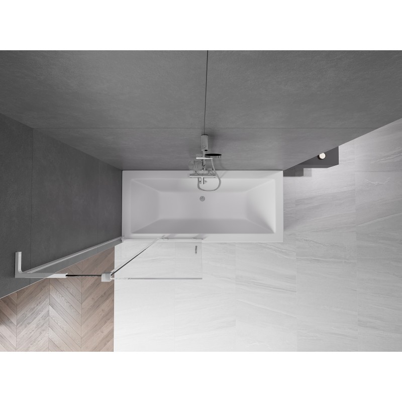 Mexen Velar L paroi de baignoire coulissante à 2 volets 95 x 150 cm, transparent, chrome - 896-095-003-01-01