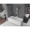Mexen Velar L paroi de baignoire à 2 volets coulissants 95 x 150 cm, transparent, blanc - 896-095-003-01-20