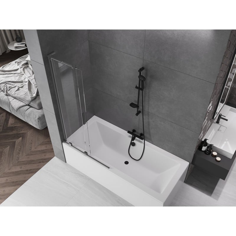 Mexen Velar L paroi de douche pliante à 2 battants 95 x 150 cm, transparent, métal canon - 896-095-003-01-95