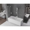 Mexen Velar L paroi de baignoire 2 battants coulissants 100 x 150 cm, transparent, blanc - 896-100-003-01-20