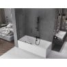 Mexen Velar L paroi de bain à deux panneaux coulissants 100 x 150 cm, transparent, gris canon brossé - 896-100-003-01-66