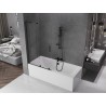 Mexen Velar L paroi de baignoire à 2 volets coulissants 100 x 150 cm, transparent, noir - 896-100-003-01-70