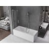 Mexen Velar L paroi de baignoire à 2 panneaux coulissants 100 x 150 cm, transparent, nickel brossé - 896-100-003-01-97