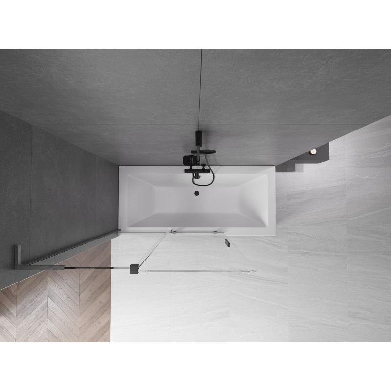 Mexen Velar L paroi de baignoire à 2 volets coulissants 120 x 150 cm, transparent, gris canon brossé - 896-120-003-01-66