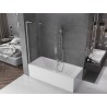 Mexen Velar L paroi de baignoire à 2 volets coulissants 120 x 150 cm, transparent, nickel brossé - 896-120-003-01-97