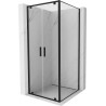 Mexen Exo-BR Duo cabine de douche pivotante 120 x 120 cm, transparent, noir - 8182-120-120-70-00