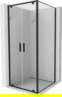 Mexen Exo cabine de douche pivotante 120 x 120 cm, transparente, noire - 8182-120-120-70-00