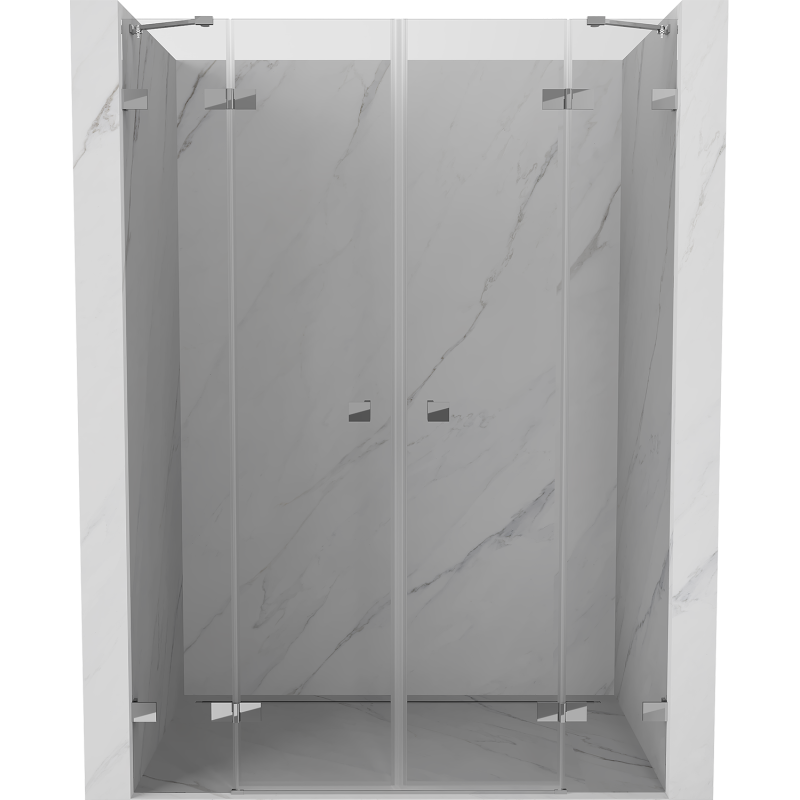 Mexen Lunar Duo portes de douche pivotantes 150 cm, transparent, chrome - 834D-150-000-01-00
