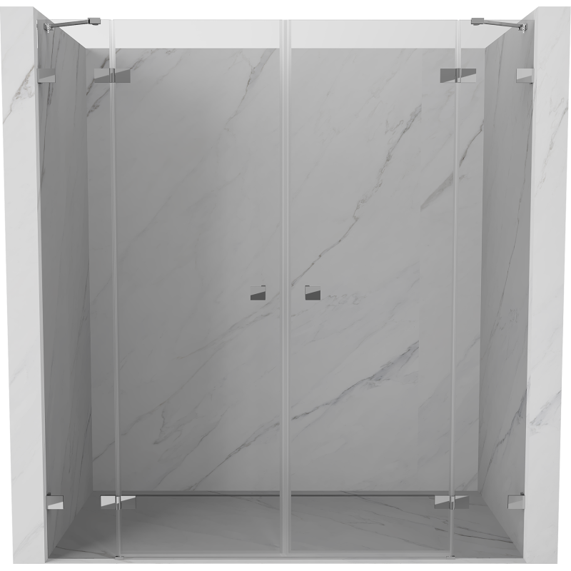 Mexen Lunar Duo portes de douche pivotantes 180 cm, transparent, chrome - 834D-180-000-01-00