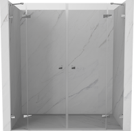Mexen Lunar Duo portes de douche pivotantes 180 cm, transparent, chrome - 834D-180-000-01-00
