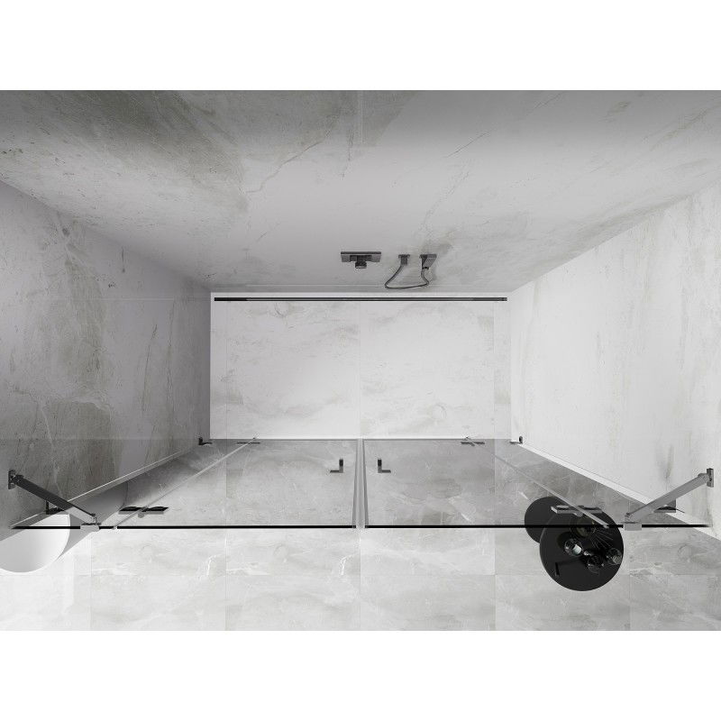 Mexen Lunar Duo portes de douche pivotantes 200 cm, transparent, chrome - 834D-200-000-01-00