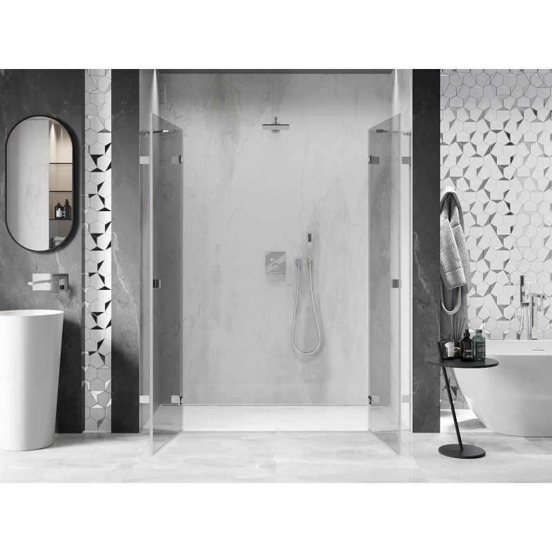 Mexen Lunar Duo portes de douche pivotantes 200 cm, transparent, chrome - 834D-200-000-01-00