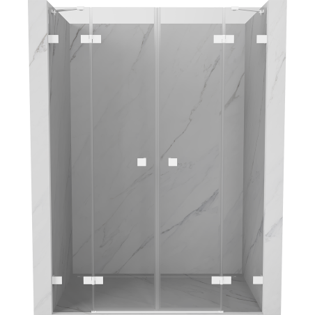 Mexen Lunar Duo portes de douche pivotantes 140 cm, transparentes, blanches - 834D-140-000-20-00