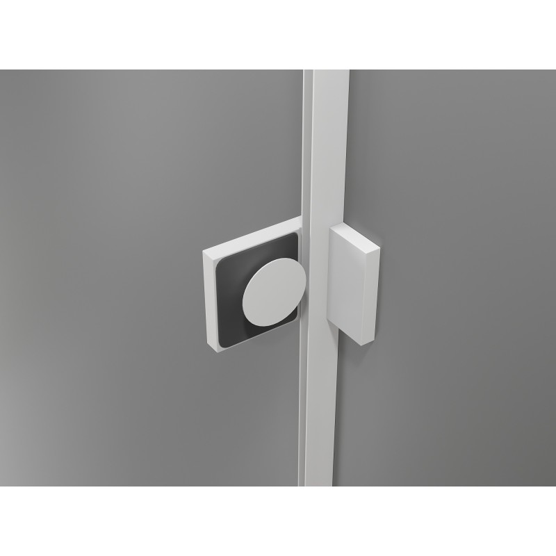 Mexen Lunar Duo portes de douche pivotantes 140 cm, transparentes, blanches - 834D-140-000-20-00