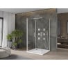 Mexen Omega-3S cabine de douche 3 parois, coulissante 100x100 cm, transparent, chrome + receveur Flat - 825-100-100-01-00-3s-40?