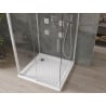 Mexen Omega-3S cabine de douche 3 parois, coulissante 100x100 cm, transparent, chrome + receveur Flat - 825-100-100-01-00-3s-40?