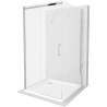 Mexen Omega-3S cabine de douche 3 parois, coulissante 100x100 cm, transparent, chrome + receveur Flat - 825-100-100-01-00-3s-40?