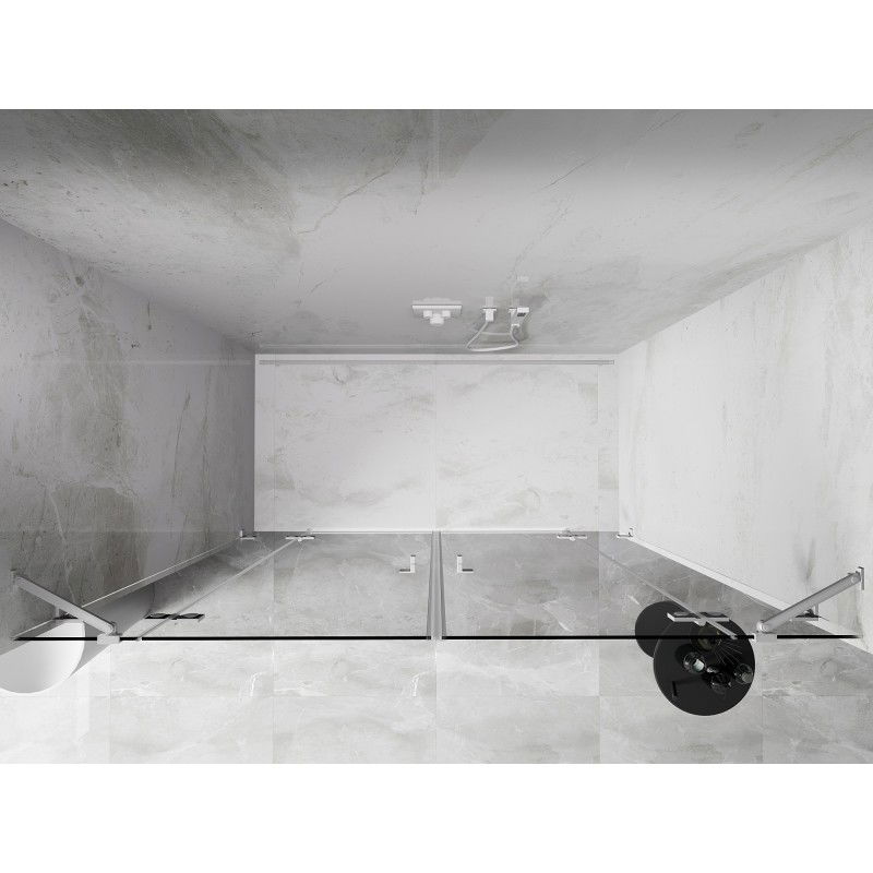 Mexen Lunar Duo portes de douche battantes 170 cm, transparentes, blanches - 834D-170-000-20-00