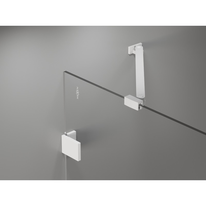 Mexen Lunar Duo portes de douche battantes 190 cm, transparent, blanc - 834D-190-000-20-00