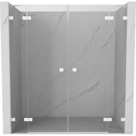 Mexen Lunar Duo portes de douche battantes 190 cm, transparent, blanc - 834D-190-000-20-00