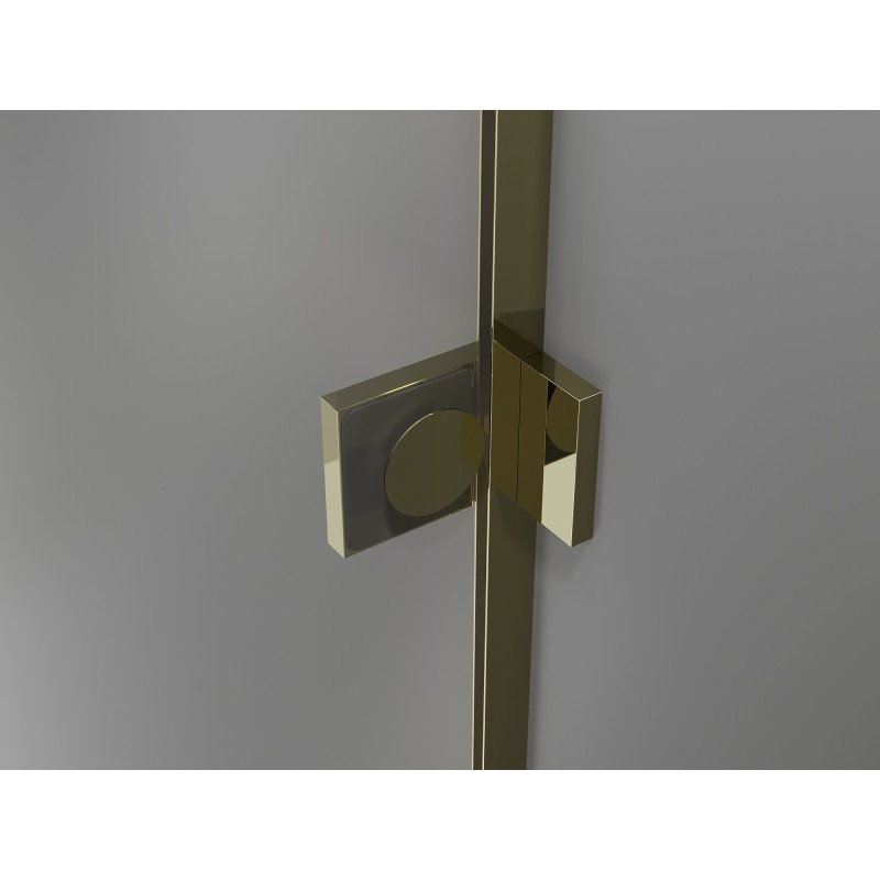 Mexen Lunar Double porte de douche pivotante 200 cm, transparent, doré - 834D-200-000-50-00