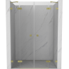 Mexen Lunar Duo porte de douche battantes 160 cm, transparent, doré brossé - 834D-160-000-55-00