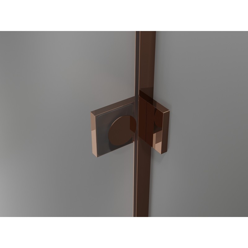 Mexen Lunar Duo portes de douche pivotantes 190 cm, transparent, or rose - 834D-190-000-60-00