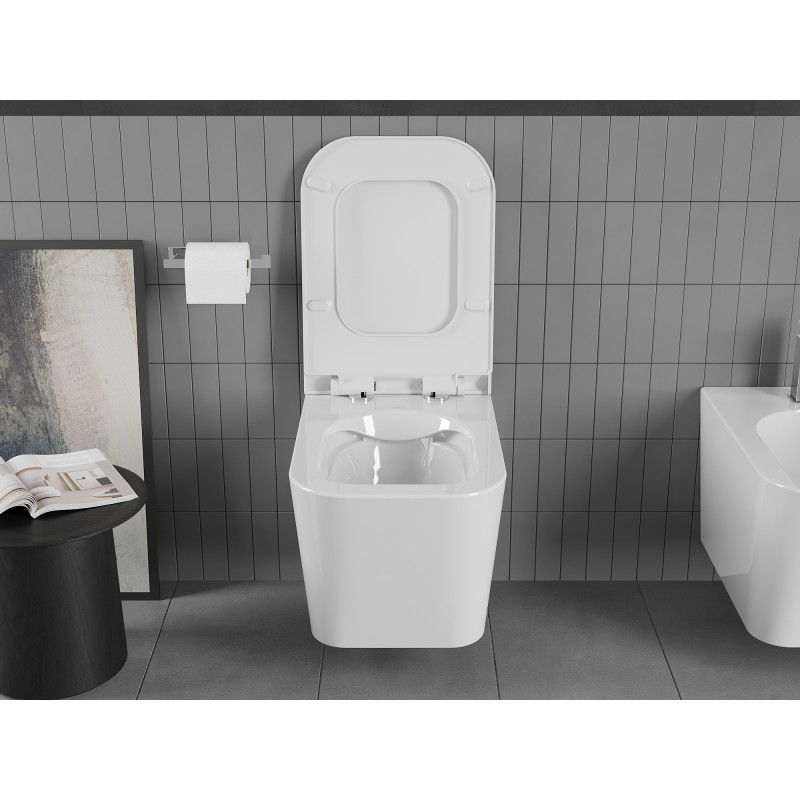 Mexen Teo cuvette WC sans rebord avec abattant à descente lente slim, duroplast, blanc brillant - 30850700