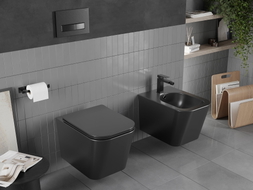 Mexen Teo Cuvette WC sans bride avec abattant à descente lente slim, duroplast, noir mat - 30850685