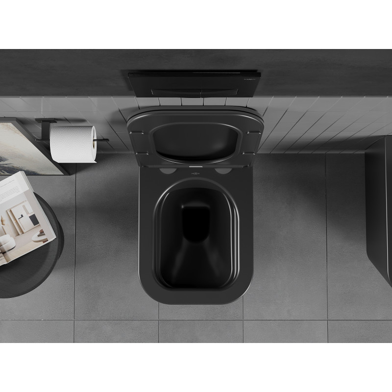 Mexen Teo Cuvette WC sans bride avec abattant à descente lente slim, duroplast, noir mat - 30850685
