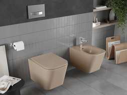 Mexen Teo Rimless WC avec abattant à descente lente slim, duroplast, cappuccino mat - 30854064